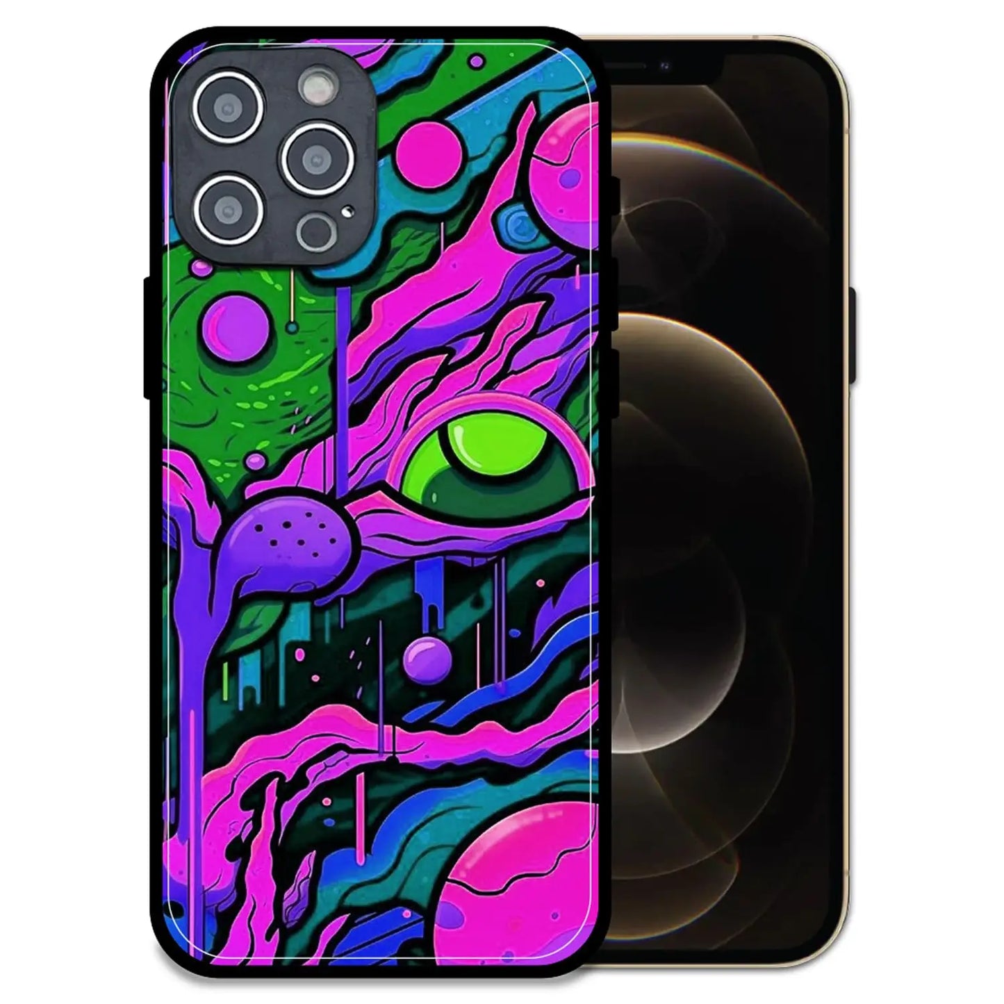 'Cosmic Eye - Glossy Metal Silicone Case For Apple iPhone 12 Pro Max