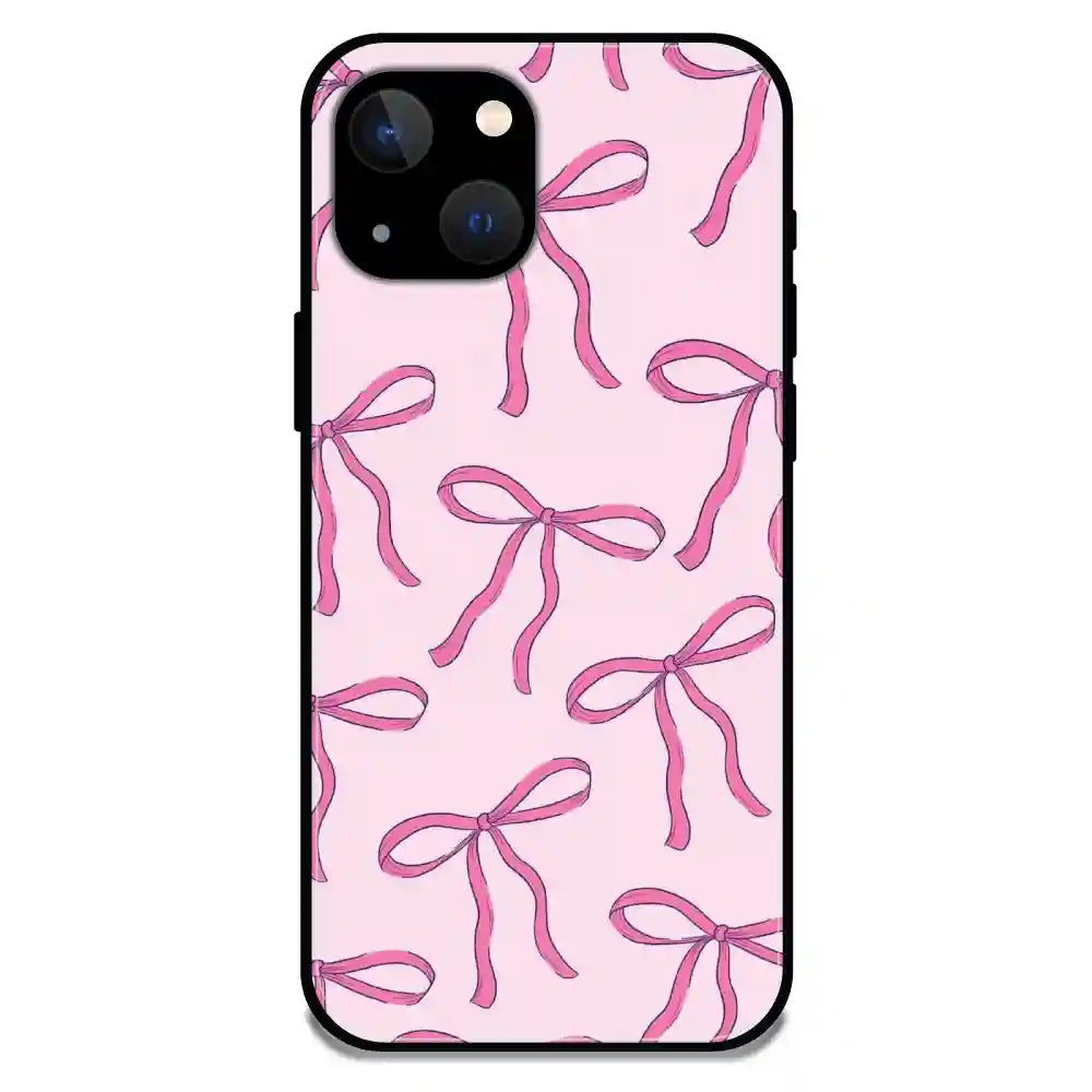 'Pink Bows - Glossy Metal Silicone Case For Apple iPhone 13