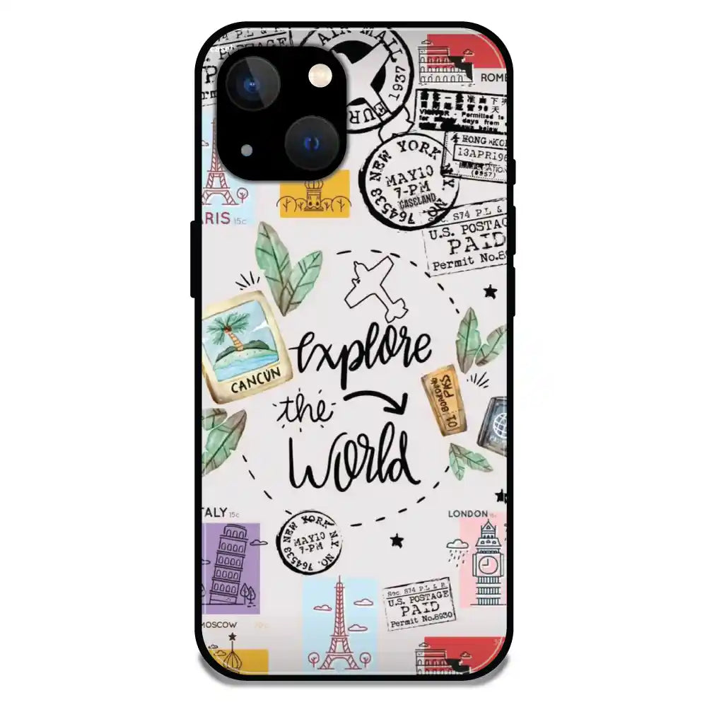 'Explore The World - Glossy Metal Silicone Case For Apple iPhone 13