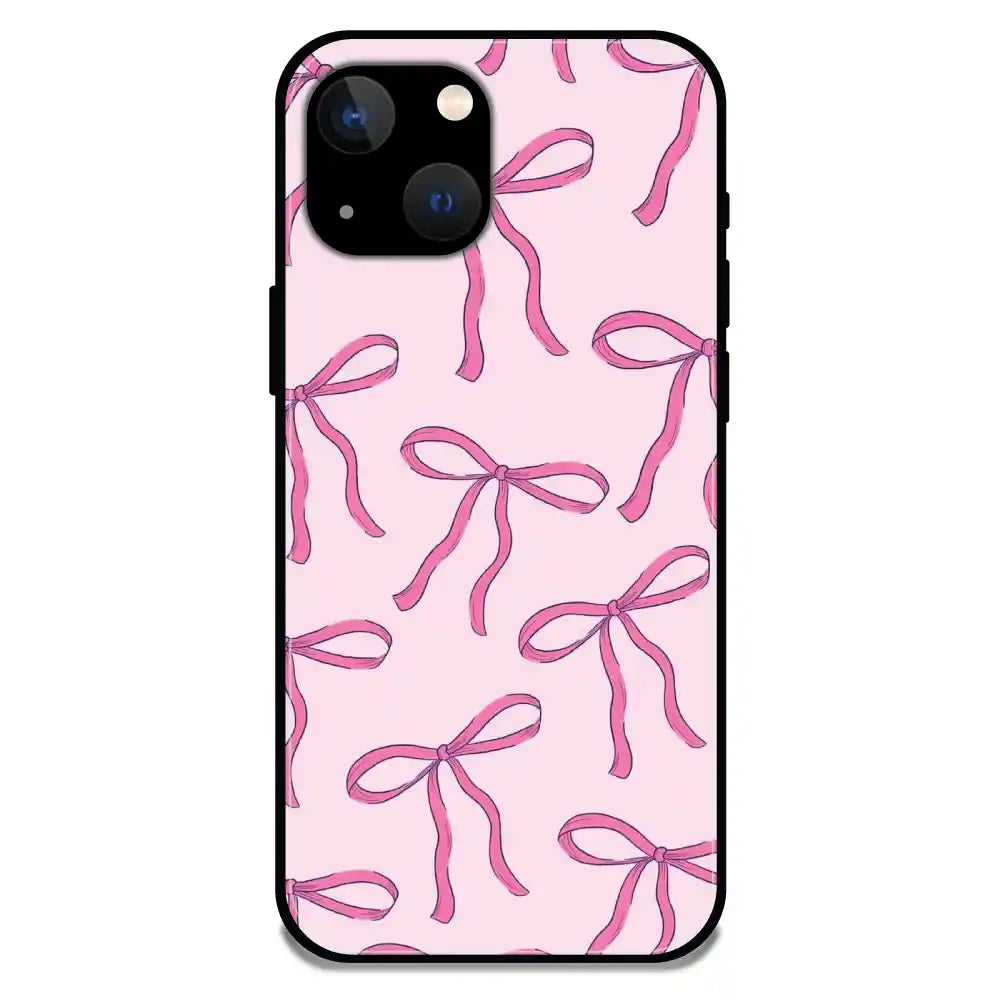 'Pink Bows - Glossy Metal Silicone Case For Apple iPhone 13 Mini