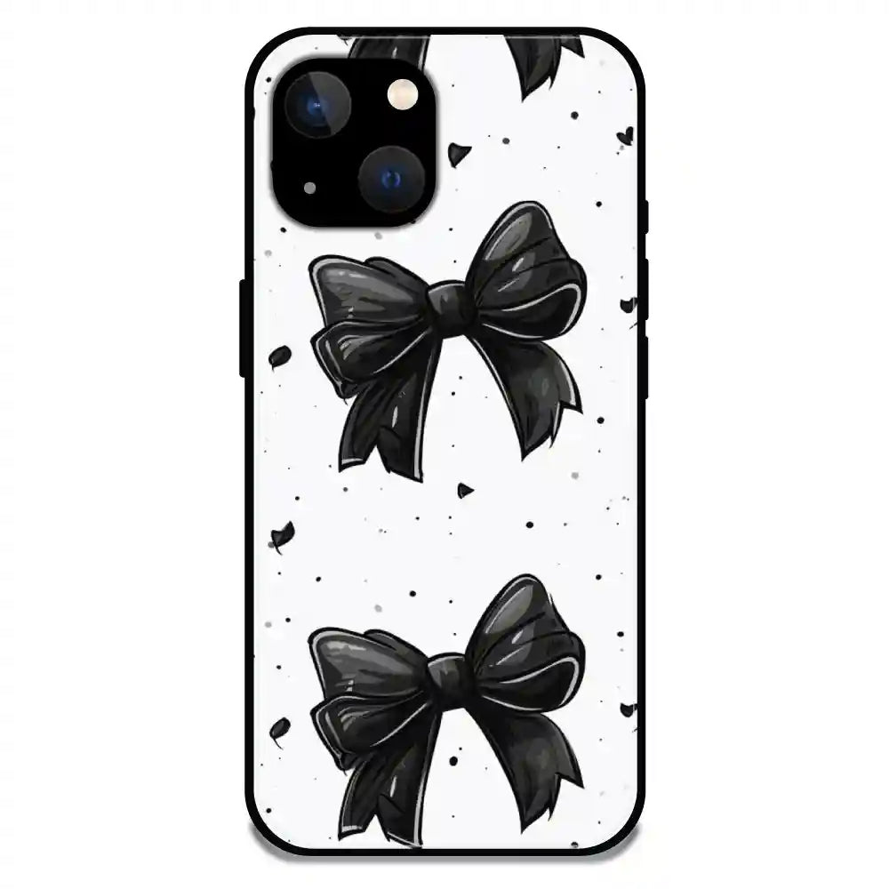 'Polka Dot Bows - Glossy Metal Silicone Case For Apple iPhone 13 Mini