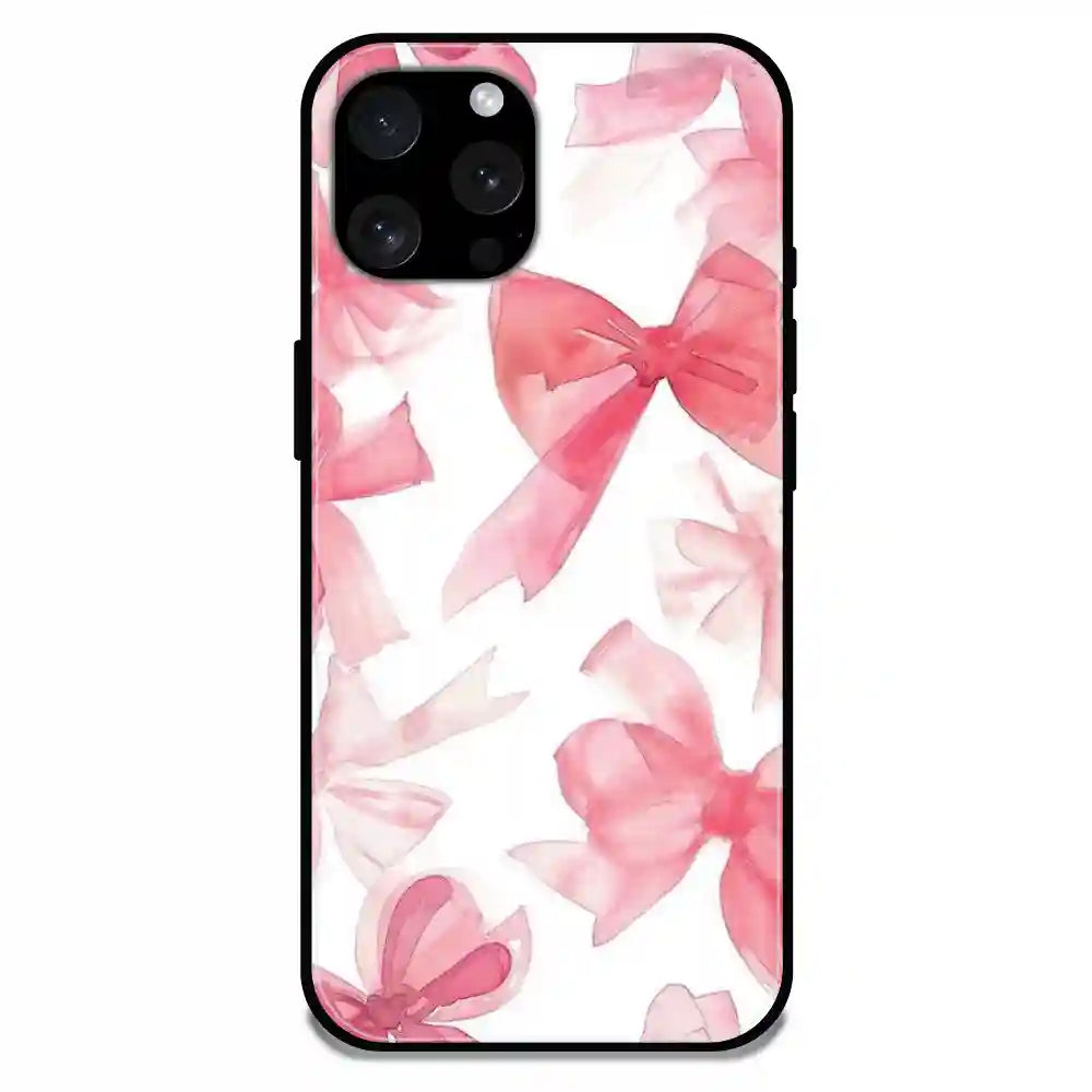 'Cute Pink Bows - Glossy Metal Silicone Case For Apple iPhone 13 Pro