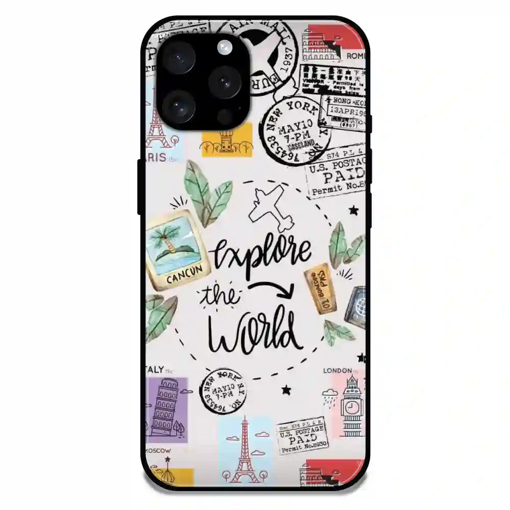 'Explore The World - Glossy Metal Silicone Case For Apple iPhone 13 Pro