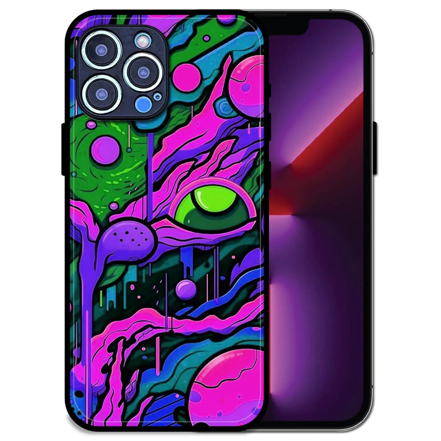 'Cosmic Eye - Glossy Metal Silicone Case For Apple iPhone 13 Pro