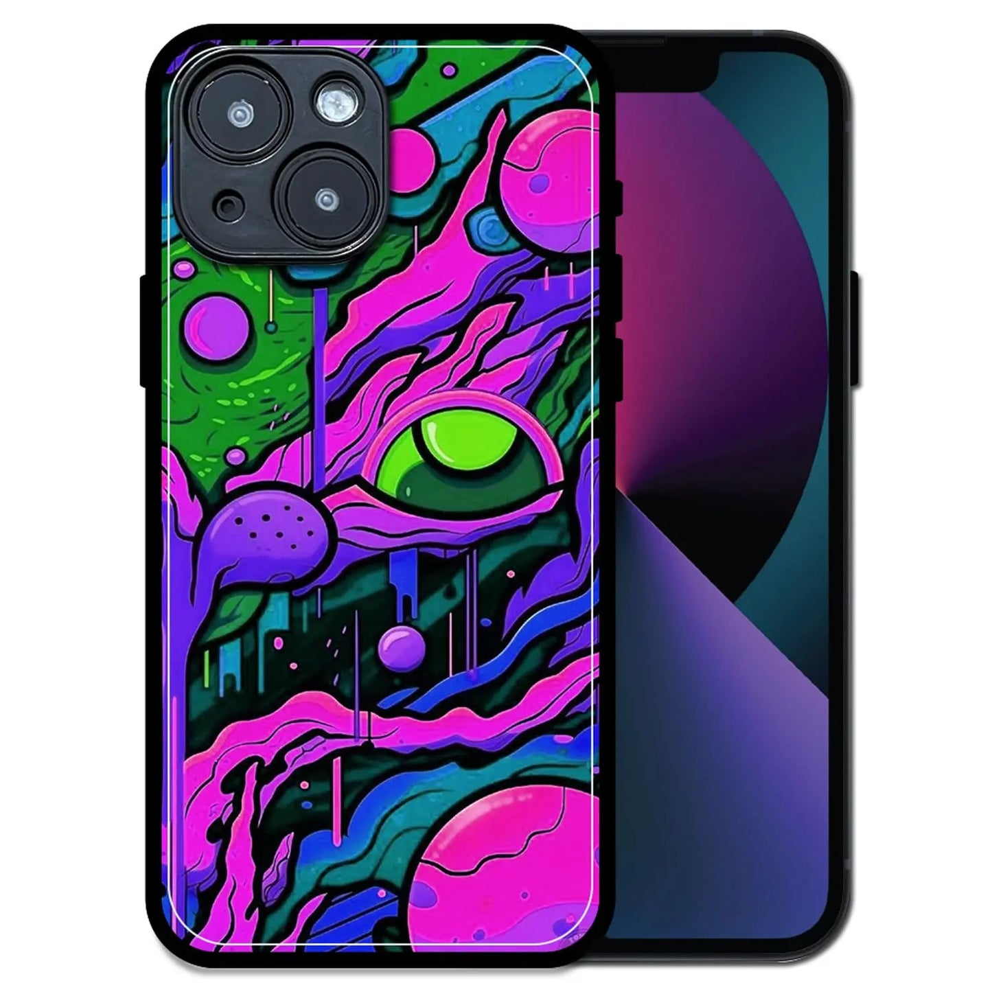 'Cosmic Eye - Glossy Metal Silicone Case For Apple iPhone 13 Mini