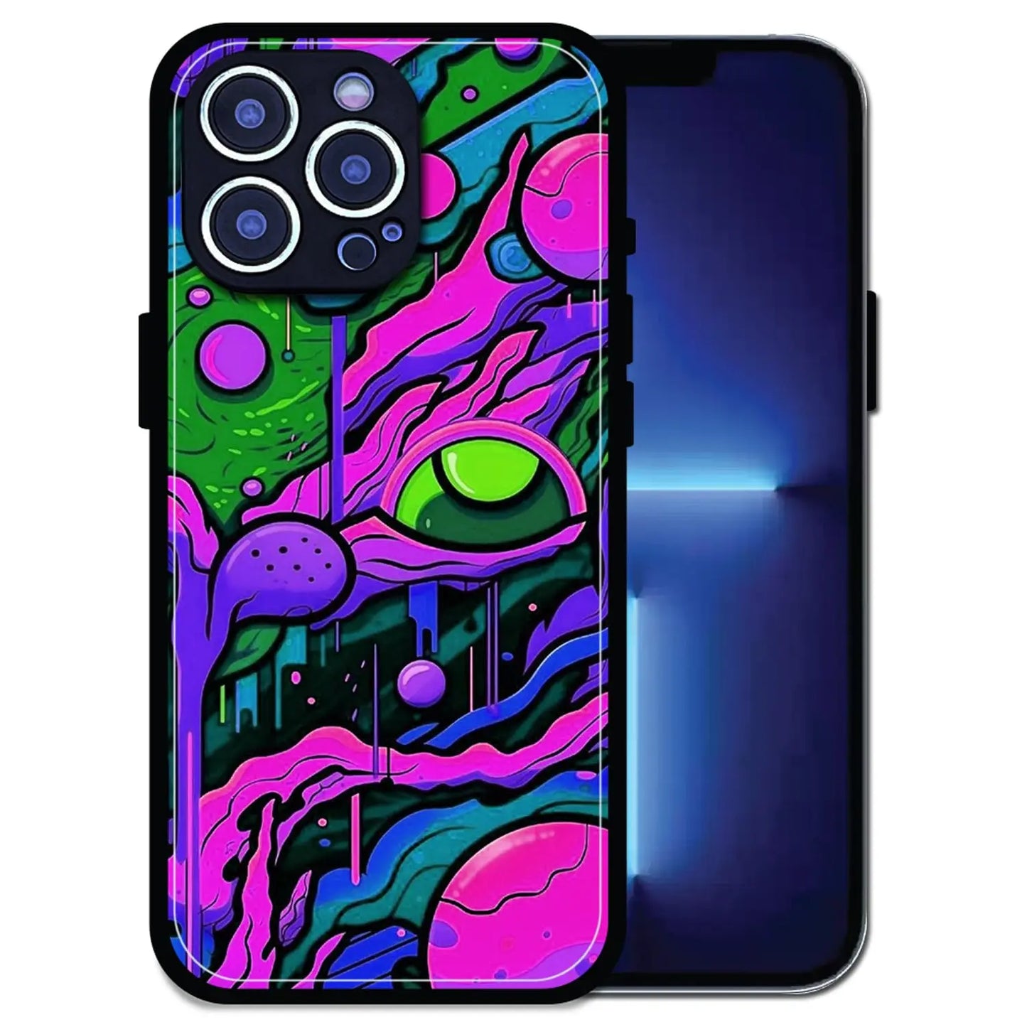 'Cosmic Eye - Glossy Metal Silicone Case For Apple iPhone 13 Pro Max