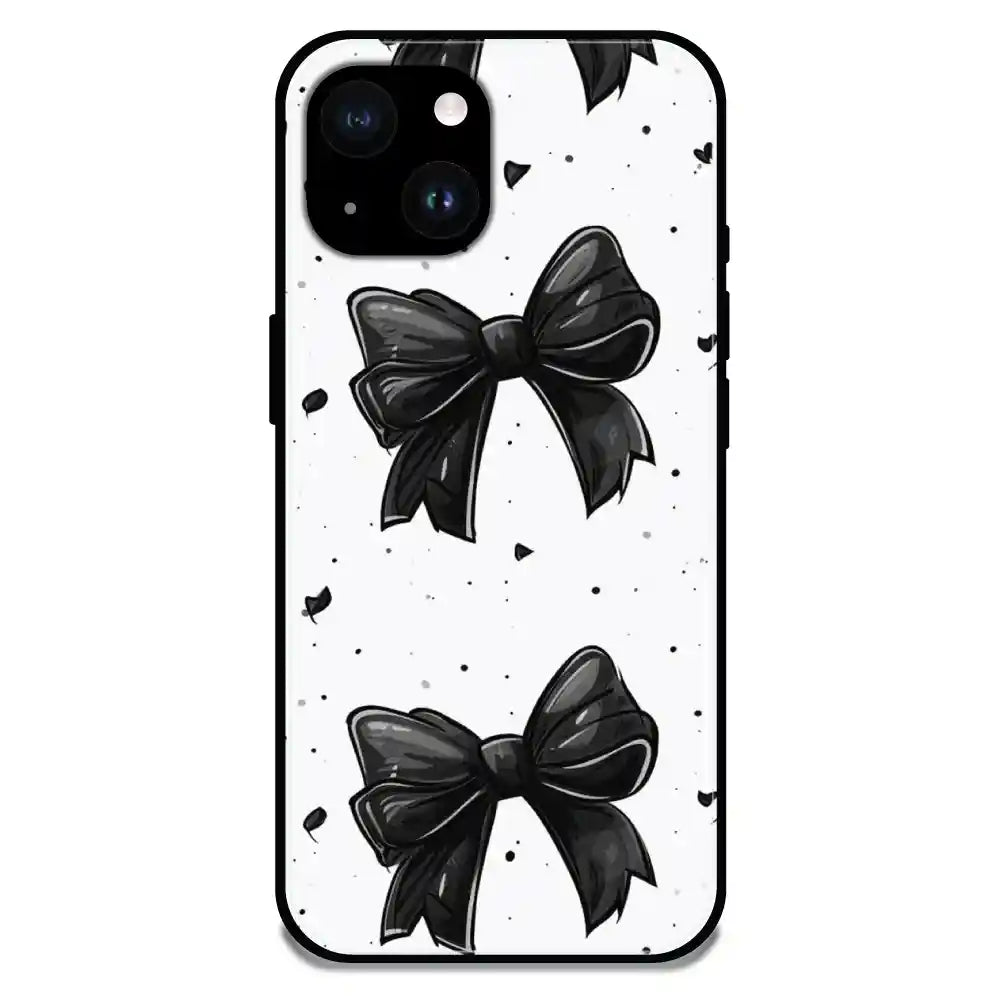 'Polka Dot Bows - Glossy Metal Silicone Case For Apple iPhone 14