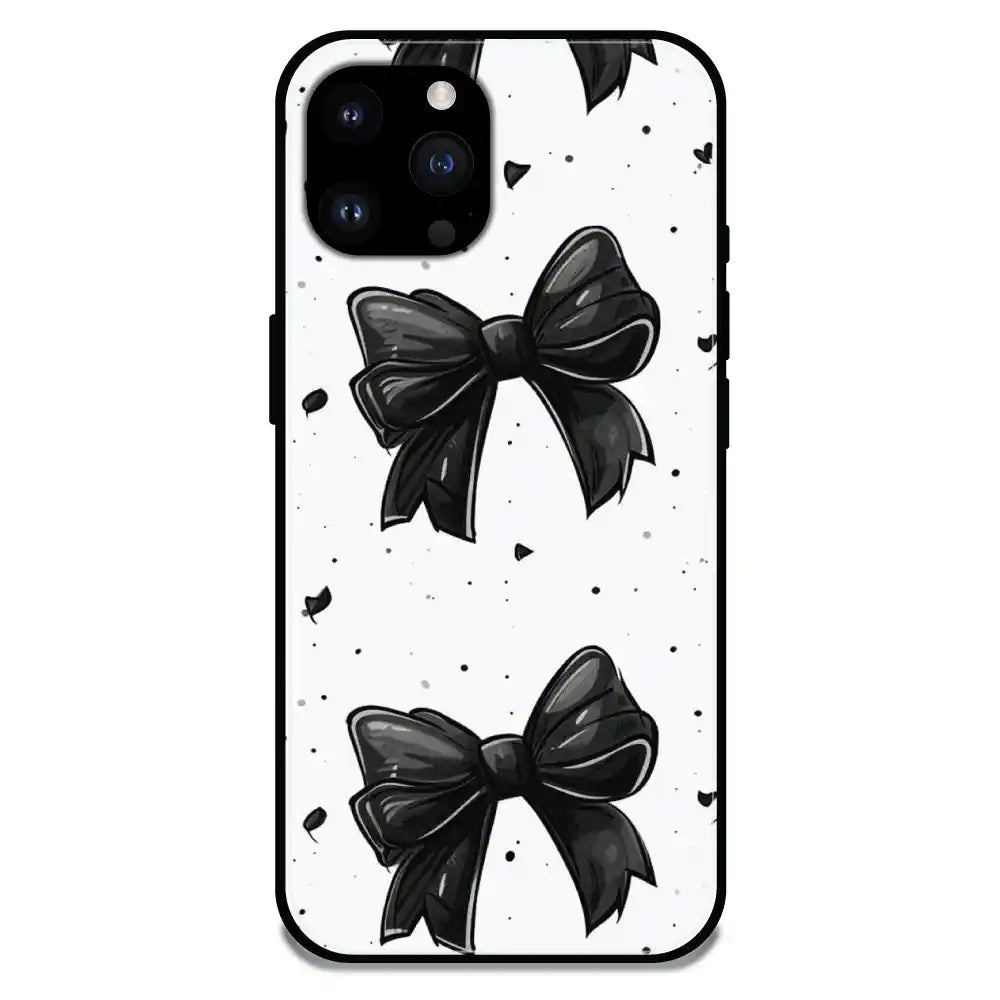 'Polka Dot Bows - Glossy Metal Silicone Case For Apple iPhone 14 Pro Max