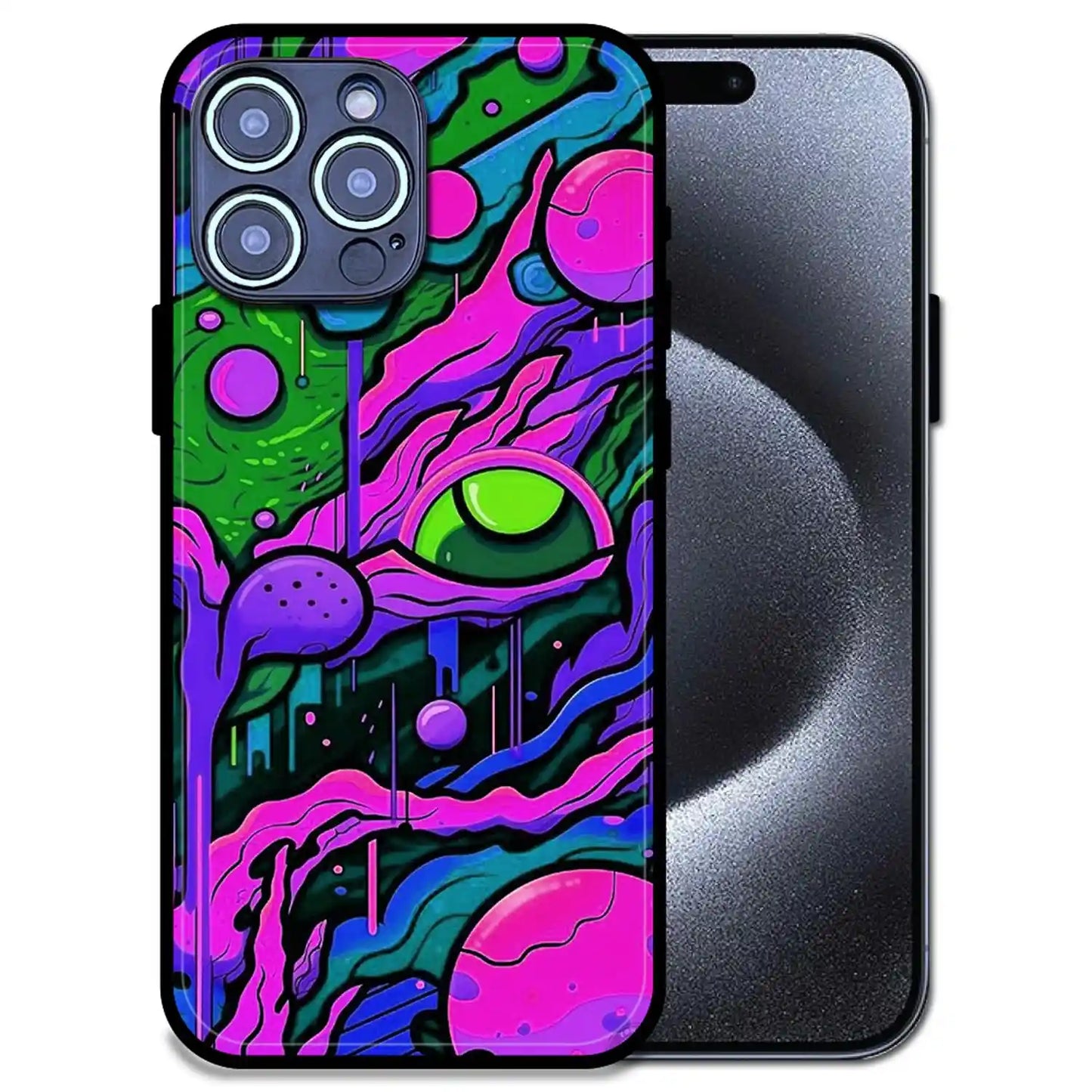 'Cosmic Eye - Glossy Metal Silicone Case For Apple iPhone 14 Pro