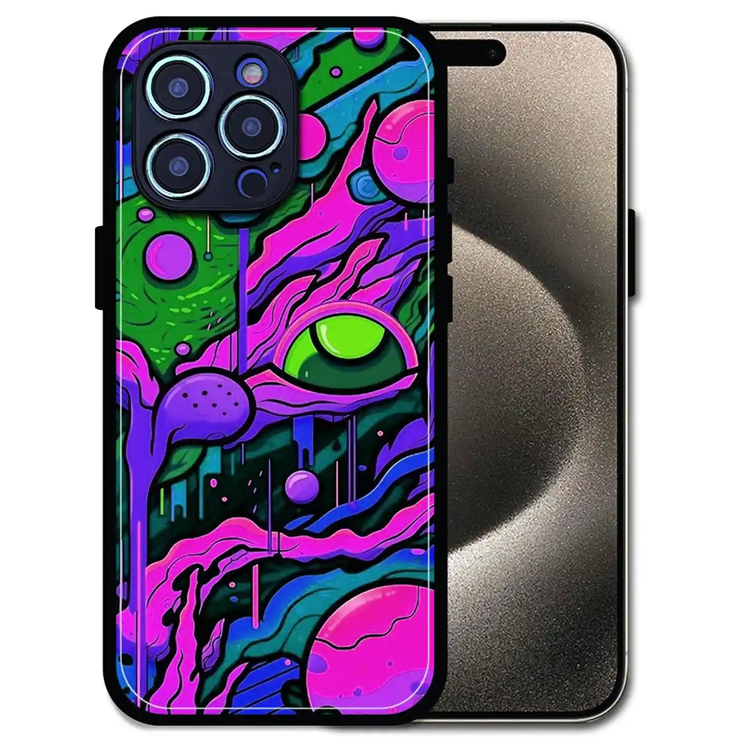 'Cosmic Eye - Glossy Metal Silicone Case For Apple iPhone 14 Pro Max