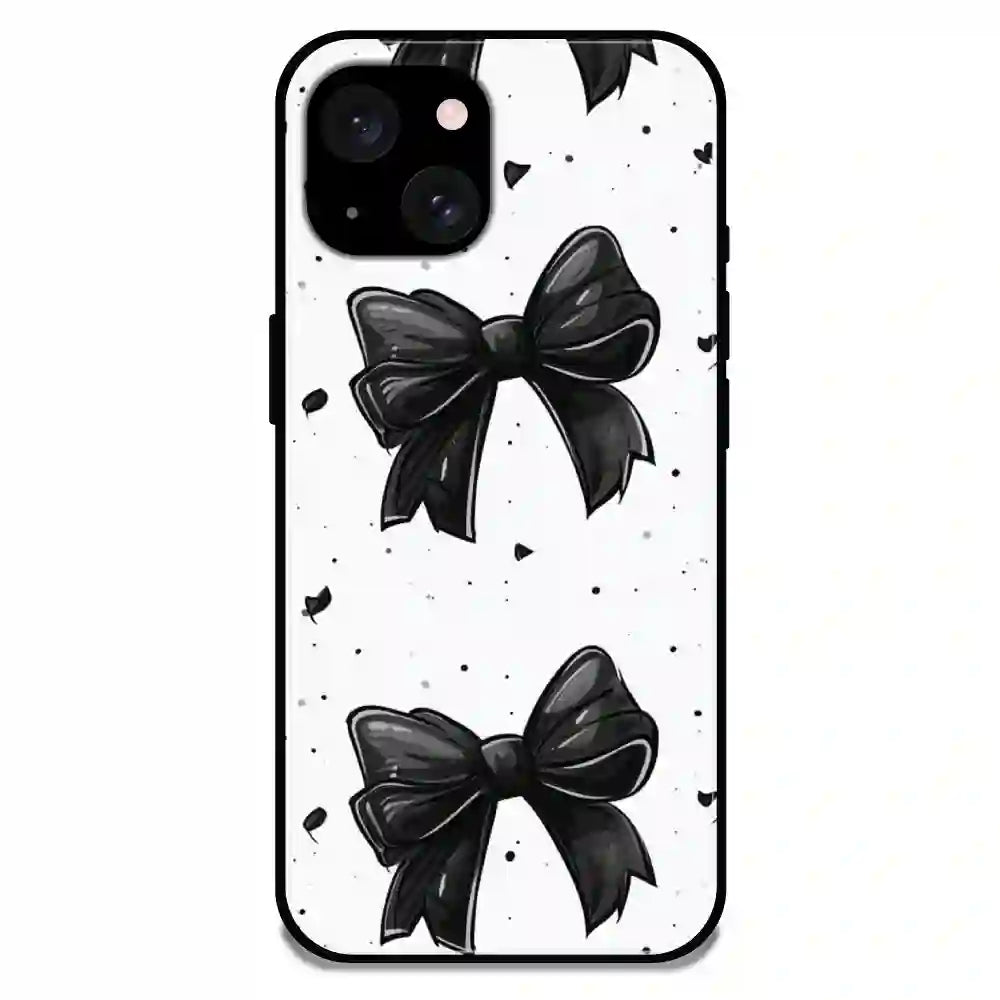 'Polka Dot Bows - Glossy Metal Silicone Case For Apple iPhone 15