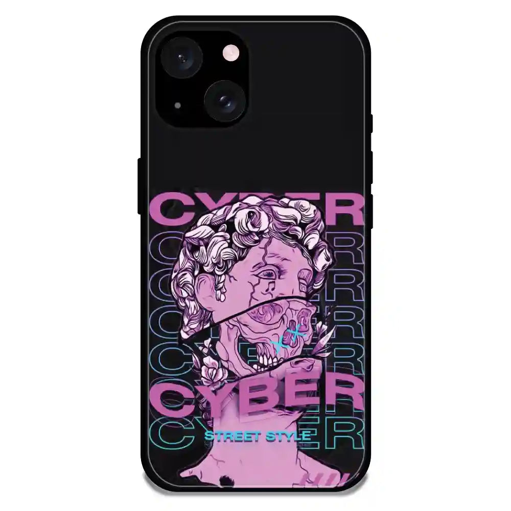 'Cyber Street Style - Glossy Metal Silicone Case For Apple iPhone 15
