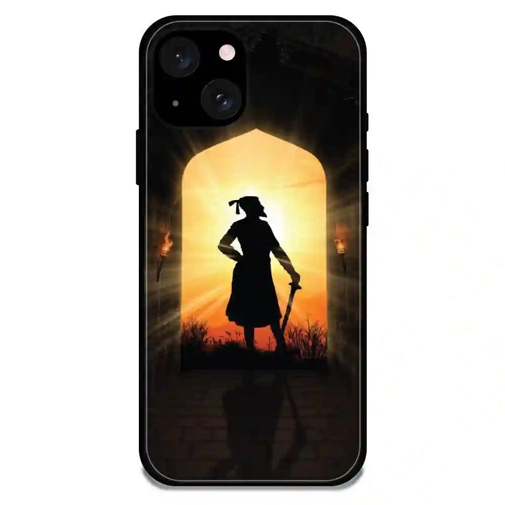 'Shivaji Maharaj - Glossy Metal Silicone Case For Apple iPhone 15