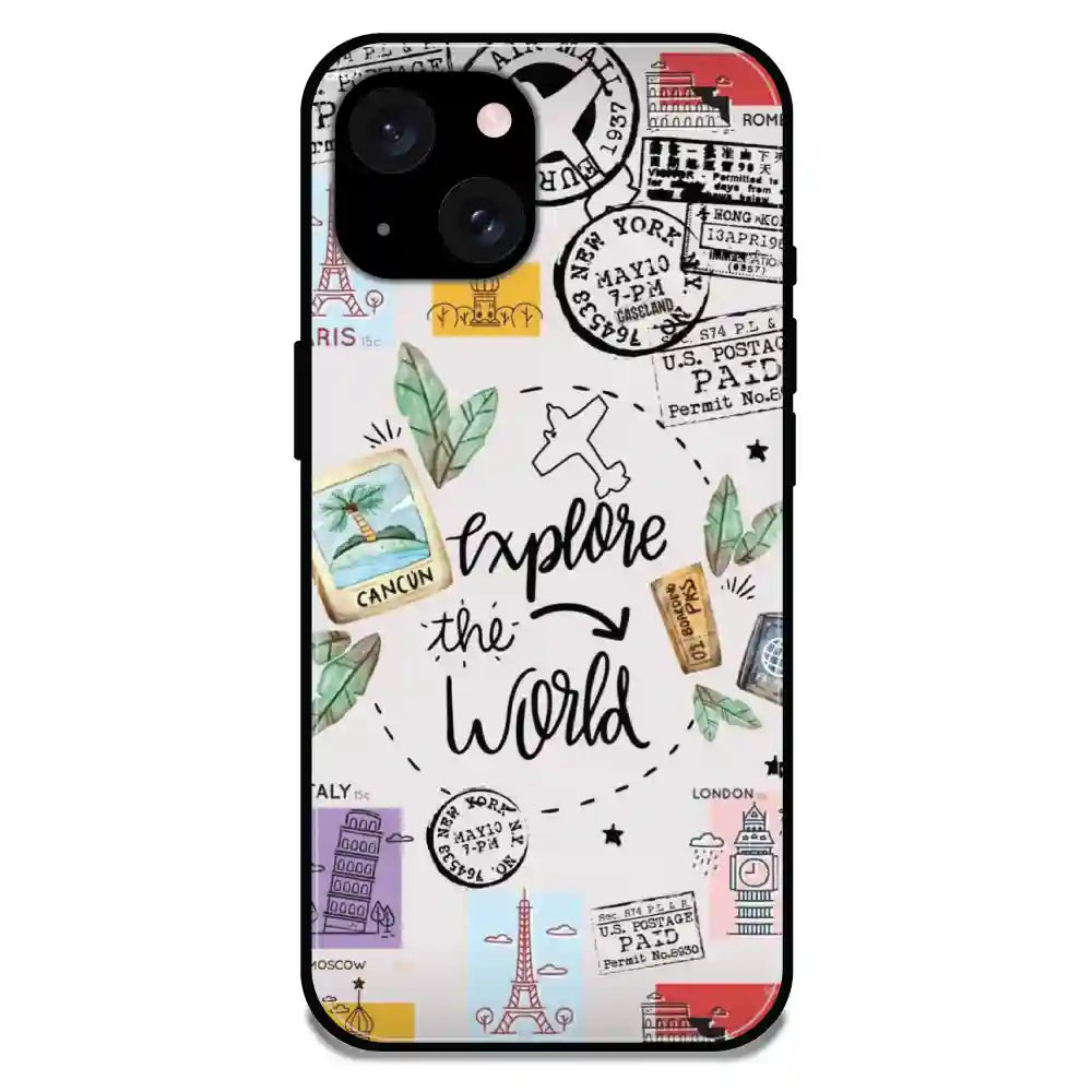 'Explore The World - Glossy Metal Silicone Case For Apple iPhone 15
