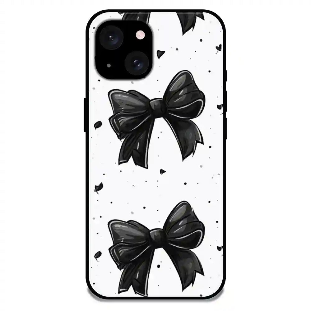 'Polka Dot Bows - Glossy Metal Silicone Case For Apple iPhone 15 Plus