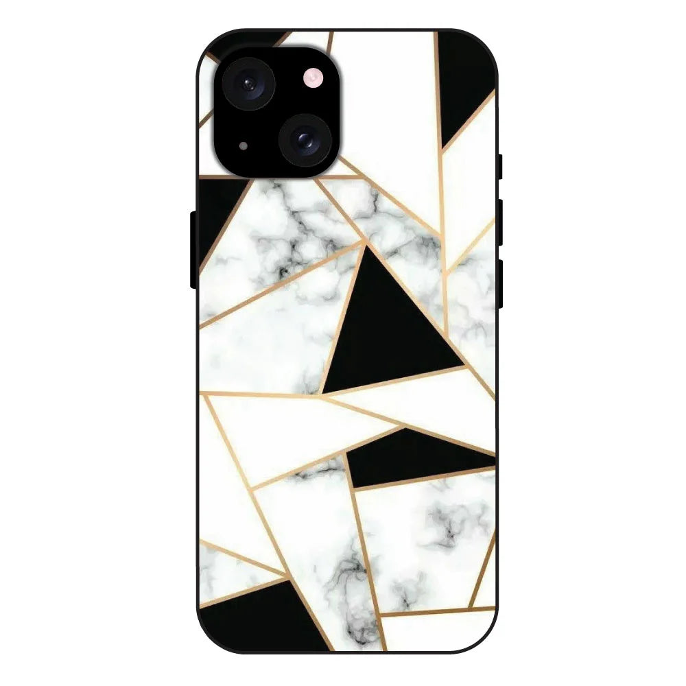 Modern Marble Geometric - Glass Case for Apple iPhone 15 Plus