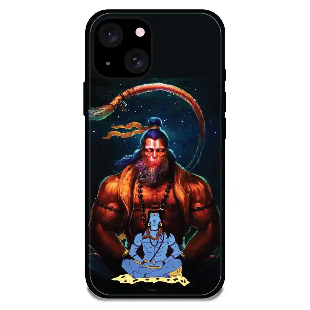 'Lord Shiva & Lord Hanuman - Glossy Metal Silicone Case For Apple iPhone 15 Plus