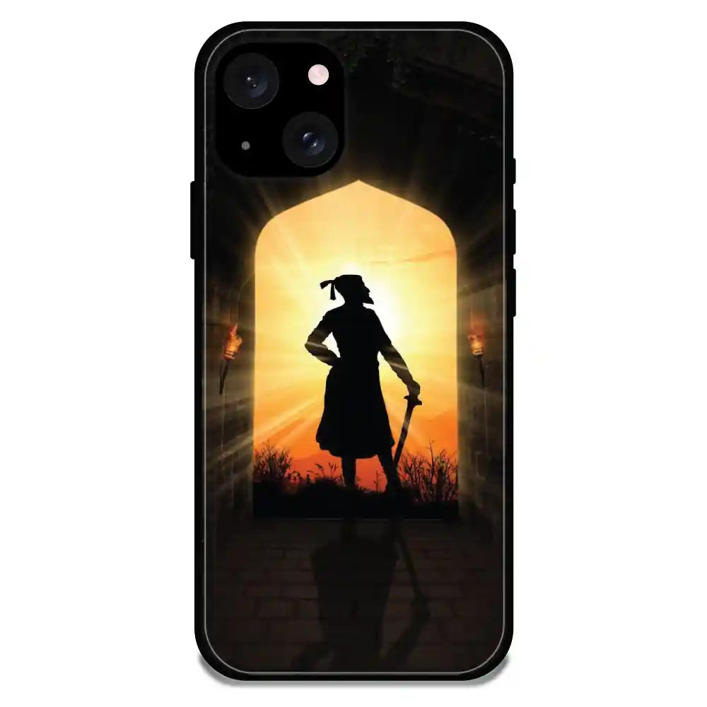 'Shivaji Maharaj - Glossy Metal Silicone Case For Apple iPhone 15 Plus