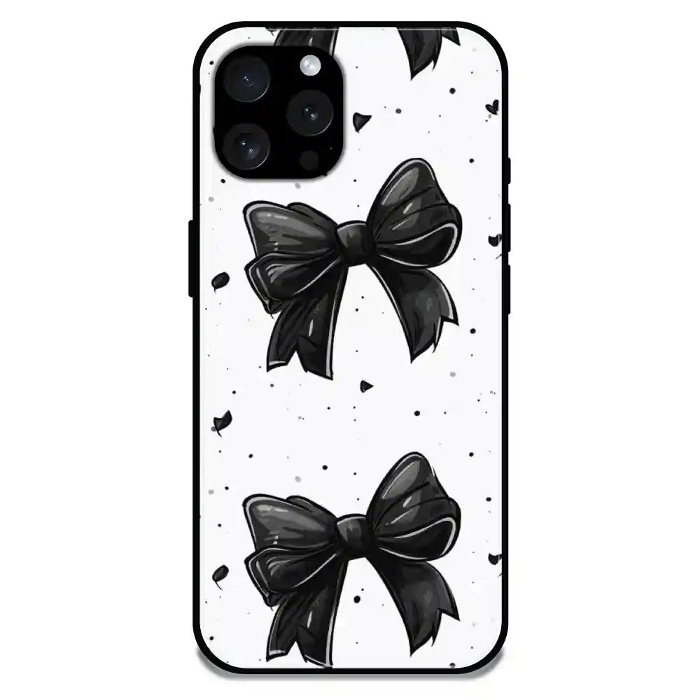 'Polka Dot Bows - Glossy Metal Silicone Case For Apple iPhone 15 Pro
