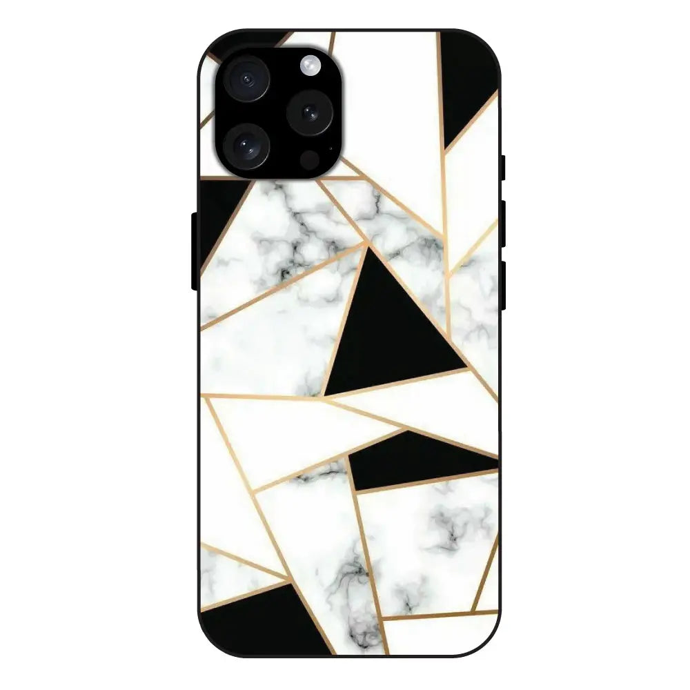 Modern Marble Geometric - Glass Case for Apple iPhone 15 Pro