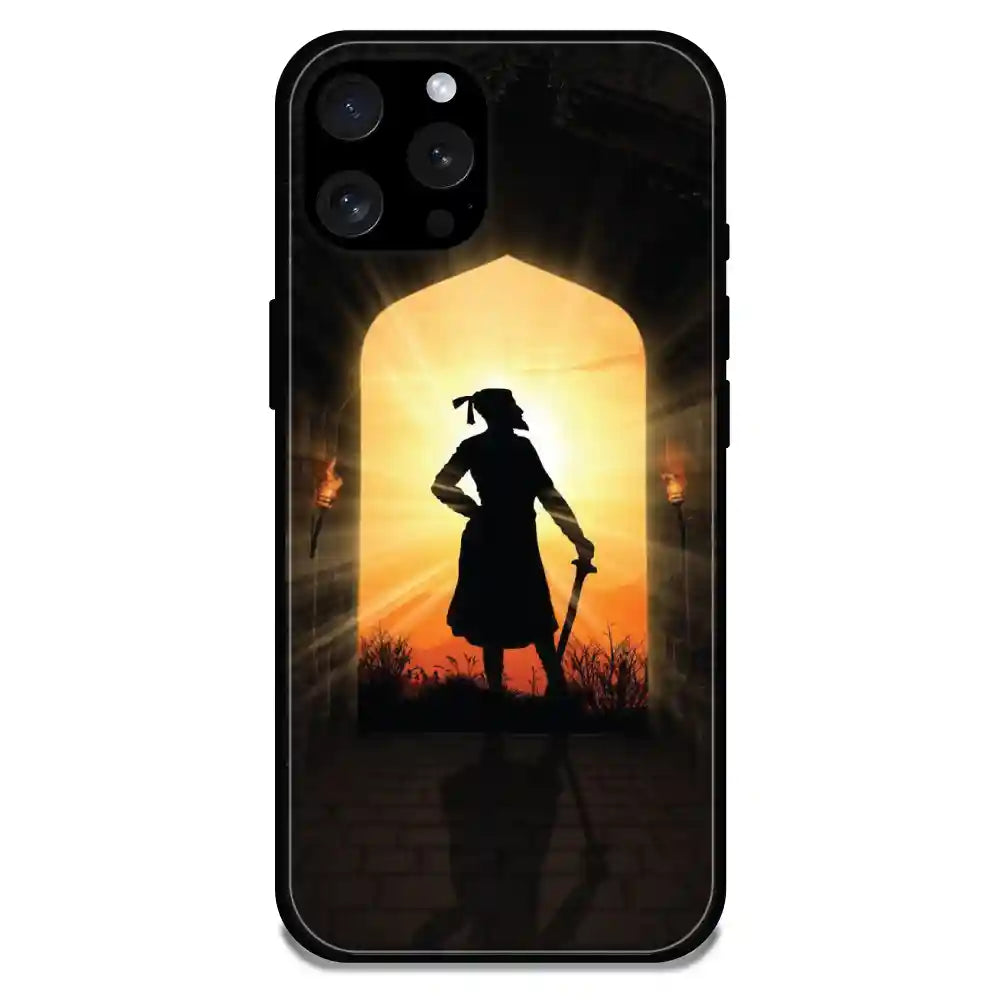'Shivaji Maharaj - Glossy Metal Silicone Case For Apple iPhone 15 Pro