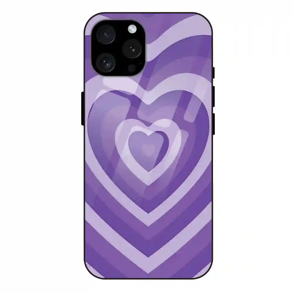 Purple Hearts - Glass Case For Apple iPhone 15 Pro