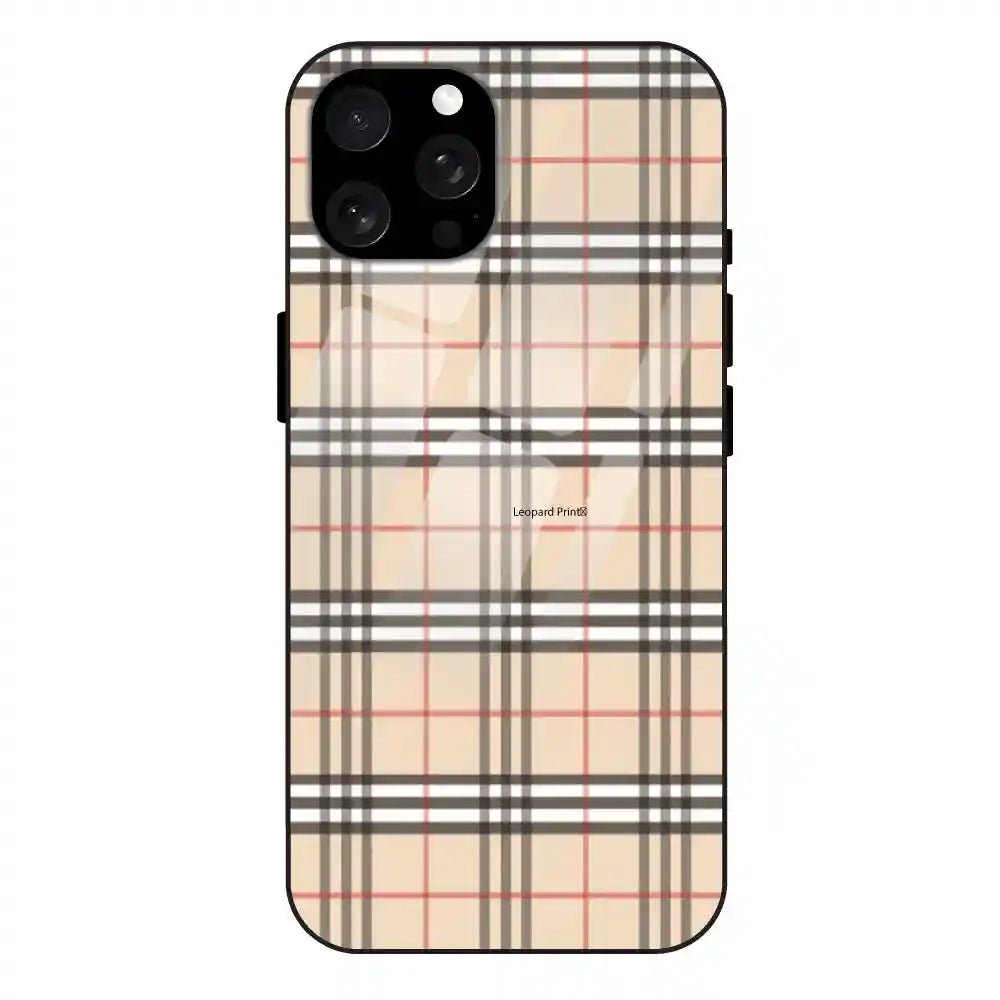 'Yellow Checks - Glass Case For Apple iPhone 15 Pro Max