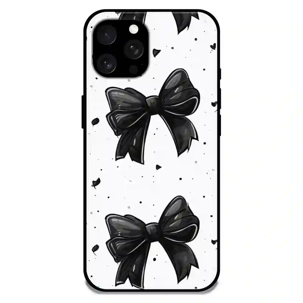 'Polka Dot Bows - Glossy Metal Silicone Case For Apple iPhone 15 Pro Max