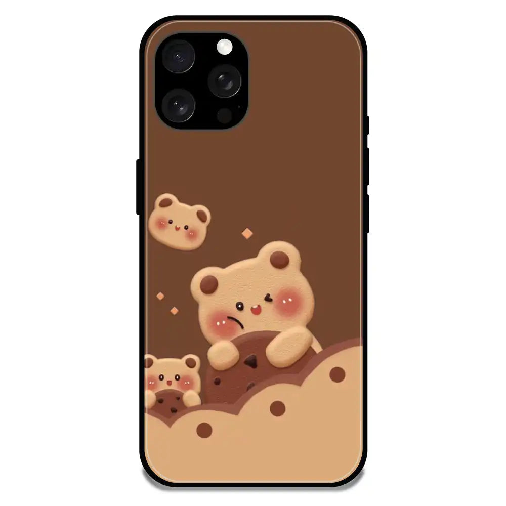 'Brown Teddy - Glossy Metal Silicone Case For Apple iPhone 15 Pro Max