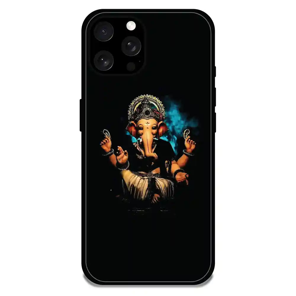'Lord Ganesha - Glossy Metal Silicone Case For Apple iPhone 15 Pro Max