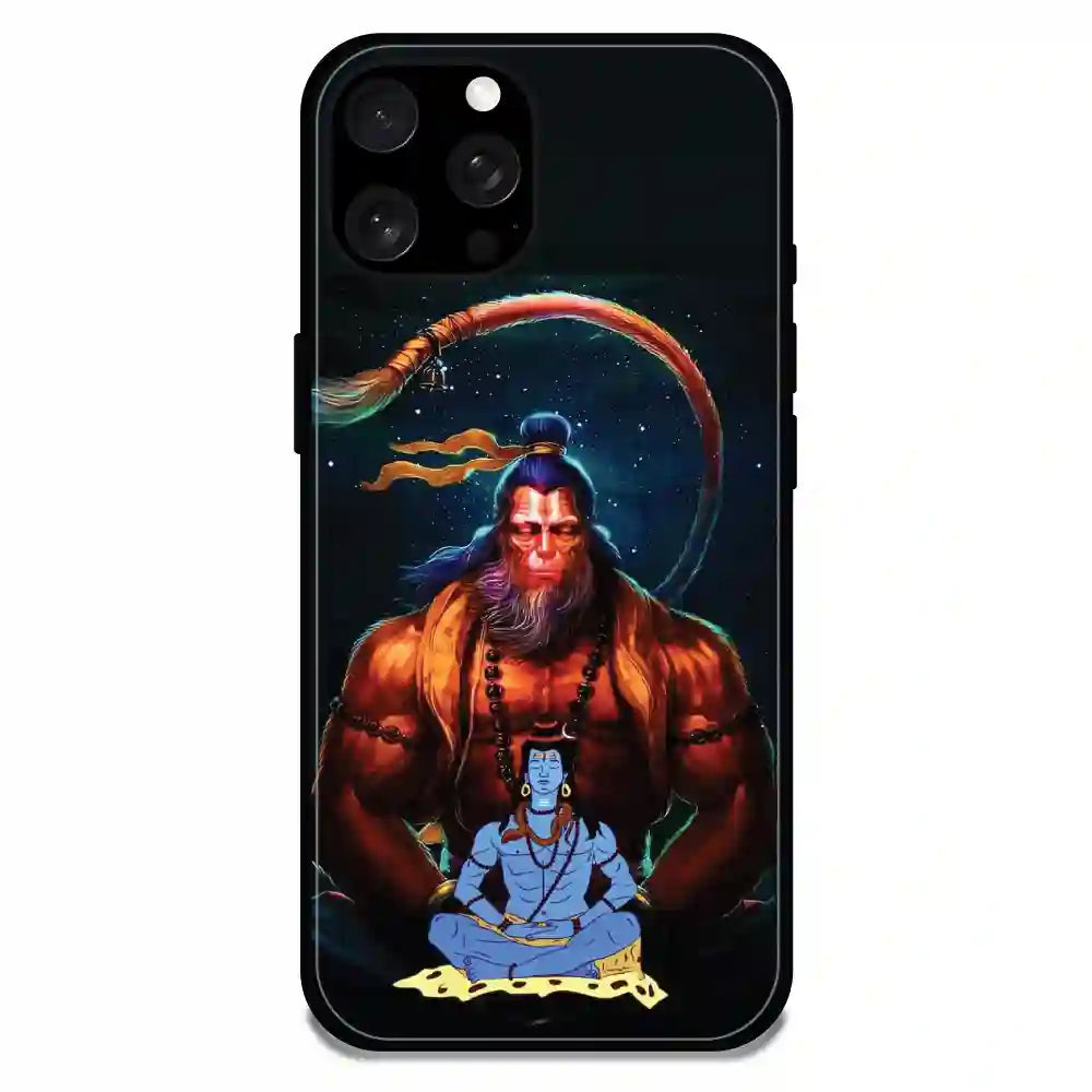 'Lord Shiva & Lord Hanuman - Glossy Metal Silicone Case For Apple iPhone 15 Pro Max