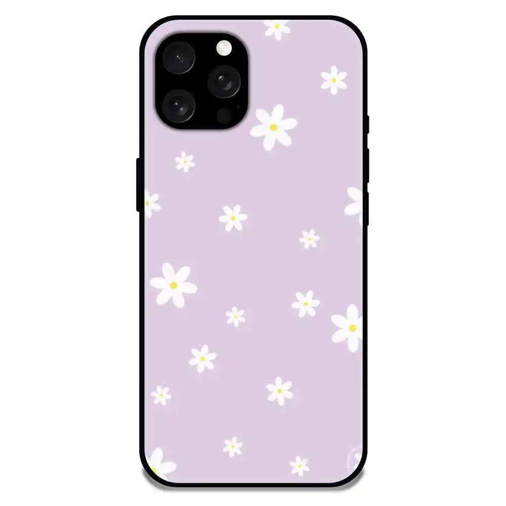 'Lilies - Glossy Metal Silicone Case For Apple iPhone 15 Pro Max