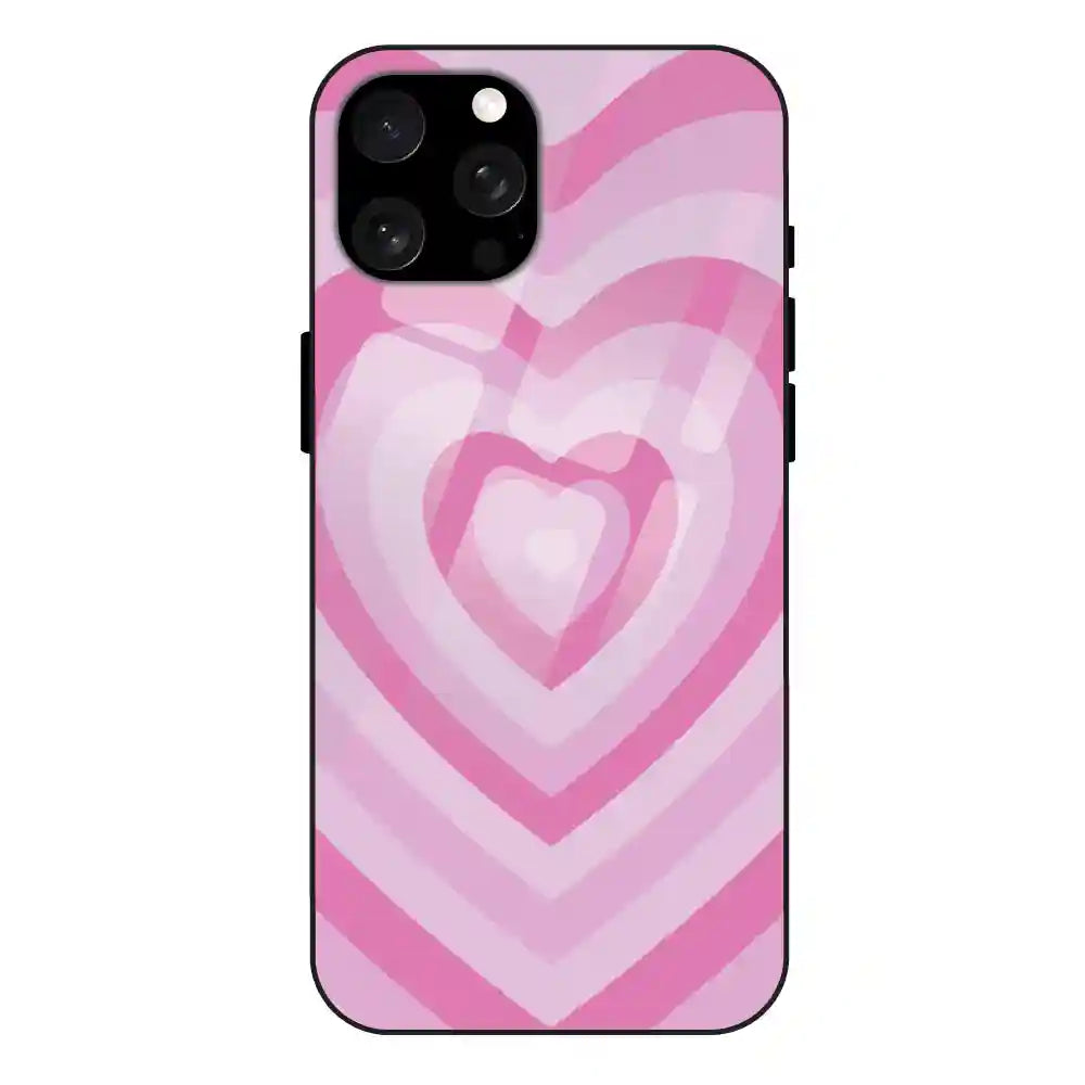 Pink Hearts - Glass Case For Apple iPhone 15 Pro Max