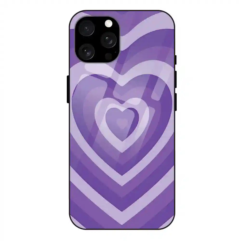 Purple Hearts - Glass Case For Apple iPhone 15 Pro Max