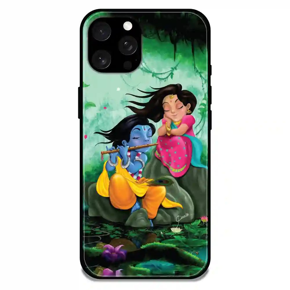 'Radha Krishna - Glossy Metal Silicone Case For Apple iPhone 15 Pro Max