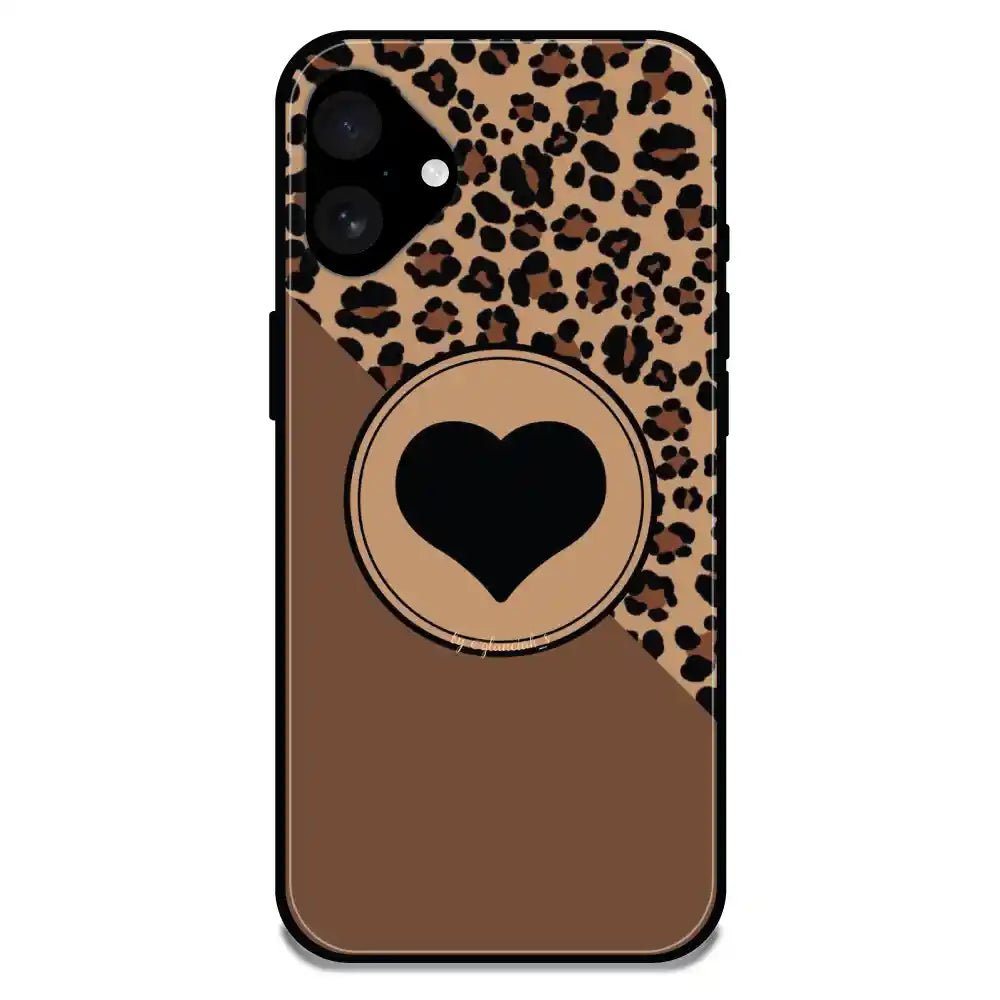 'Black Heart - Glossy Metal Silicone Case For Apple iPhone 16