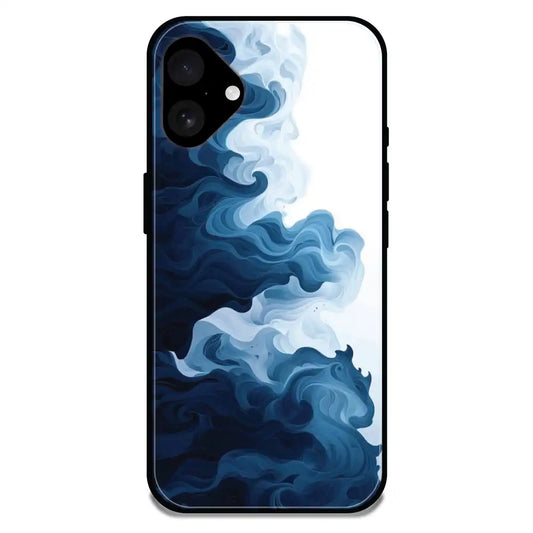 'Indigo Drift Ocean - Glossy Metal Silicone Case For Apple iPhone 16