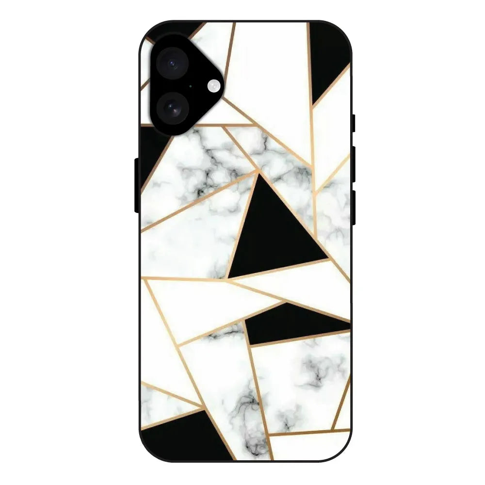 Modern Marble Geometric - Glass Cases For Apple iPhone 16