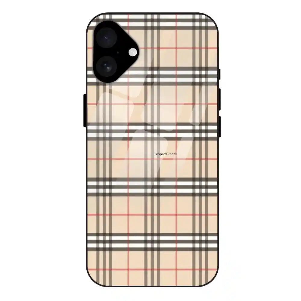 'Yellow Checks - Glass Case For Apple iPhone 16 Plus