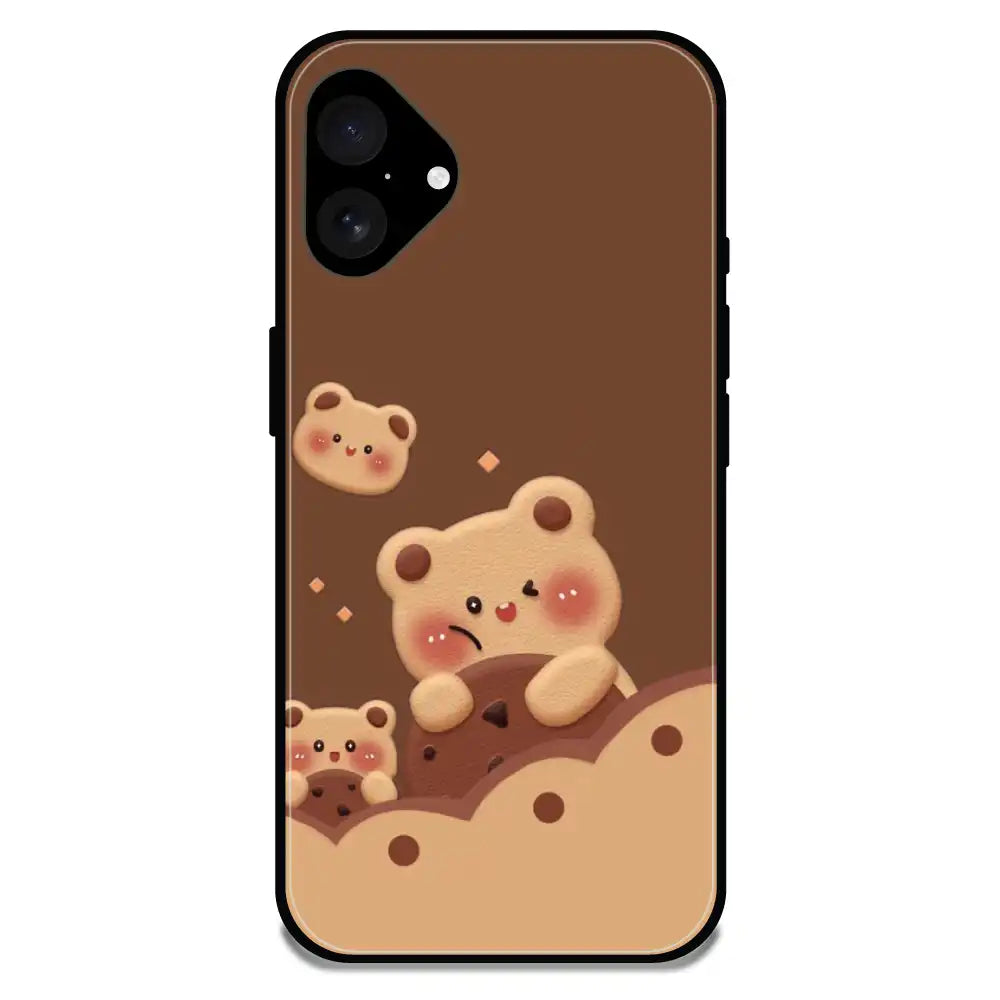 'Brown Teddy - Glossy Metal Silicone Case For Apple iPhone 16 Plus