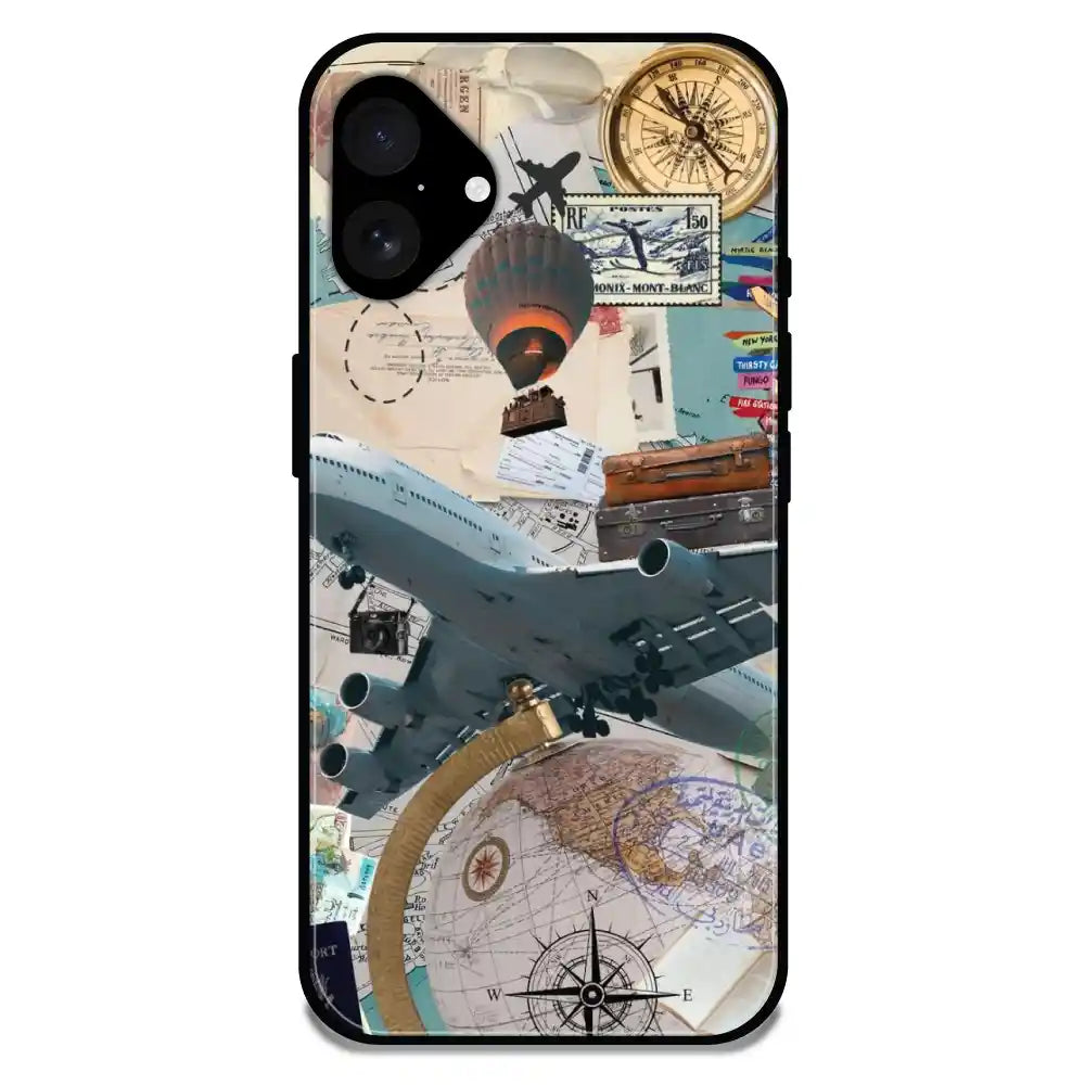 'Around the World - Glossy Metal Silicone Case For Apple iPhone 16 Plus