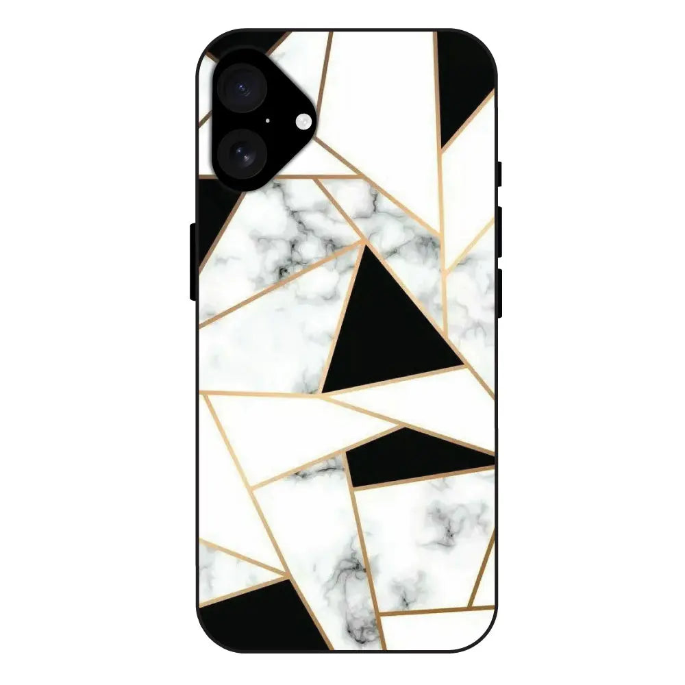 Modern Marble Geometric - Glass Case for Apple iPhone 16 Plus