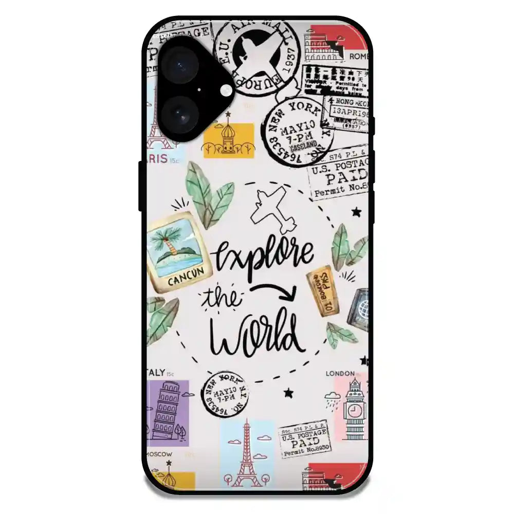 'Explore The World - Glossy Metal Silicone Case For Apple iPhone 16 Plus