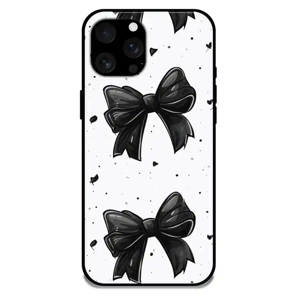 'Polka Dot Bows - Glossy Metal Silicone Case For Apple iPhone 16 Pro