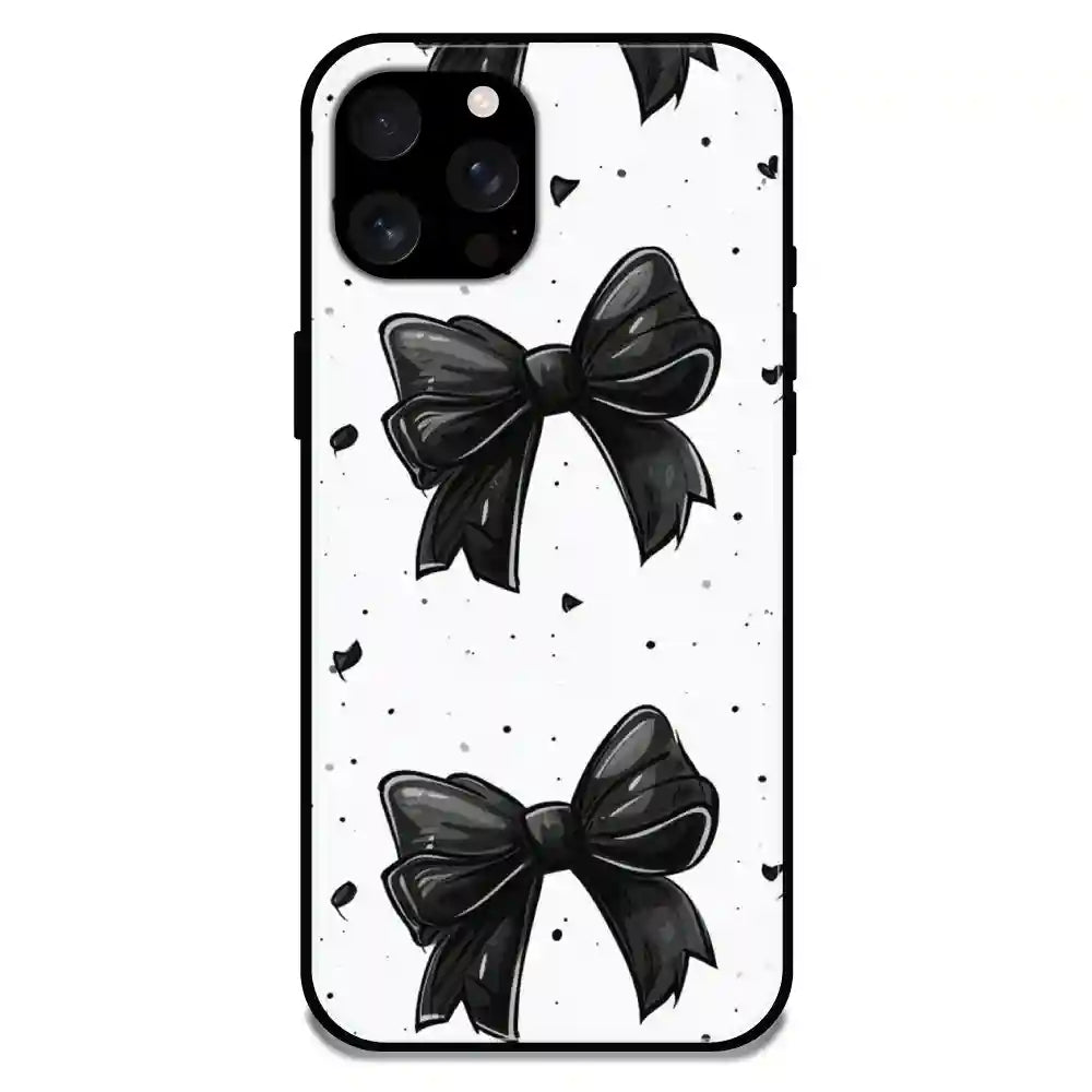 'Polka Dot Bows - Glossy Metal Silicone Case For Apple iPhone 16 Pro Max