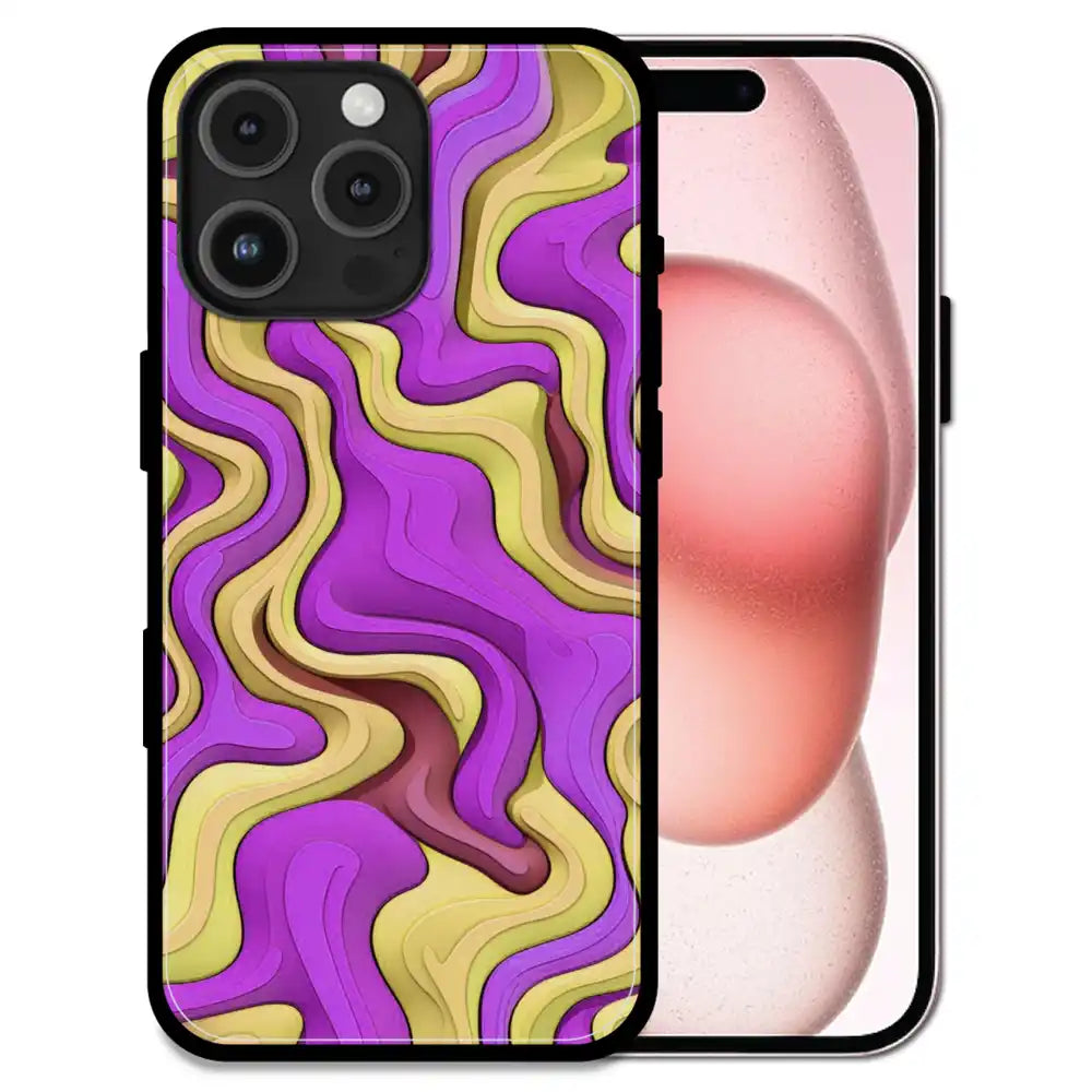 'Wavy Swirl - Glossy Metal Silicone Case For Apple iPhone 16 Pro