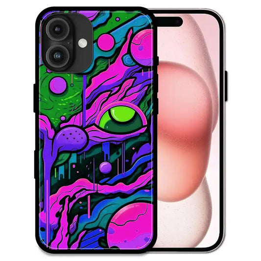 'Cosmic Eye - Glossy Metal Silicone Case For Apple iPhone 16