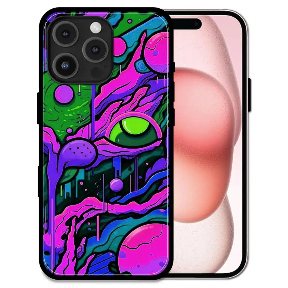 'Cosmic Eye - Glossy Metal Silicone Case For Apple iPhone 16 Pro