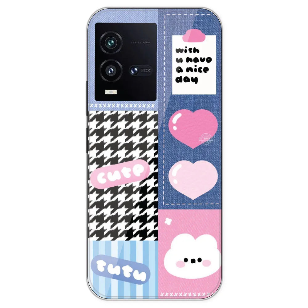 Cute Pink Bear Collage - Printed Silicone Case For IQOO 10