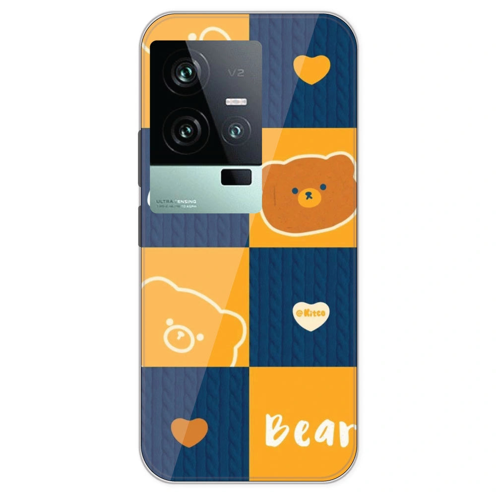 Cute Bear Collage - Printed Silicone Case For IQOO 11